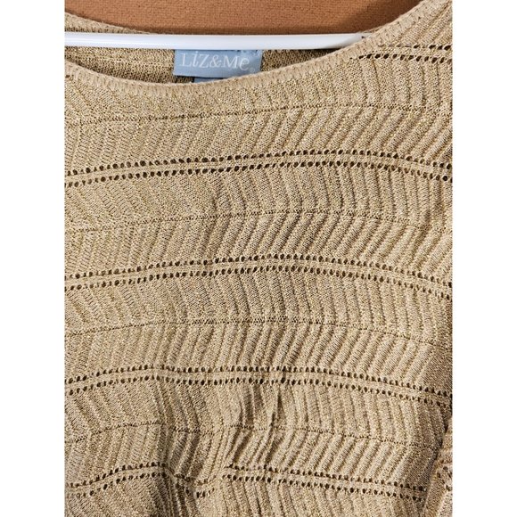 Liz And Me Gold Sweater Women Size 2X 22/44 - Picture 2 of 5